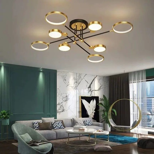 Люстра золотая Aerelix, металл, 120*21 см, светодиодная, LED