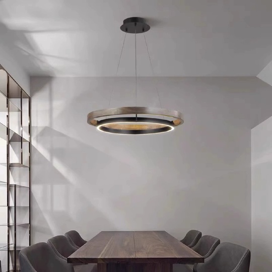Светильник подвесной черный, коричневый Elyxen, металл, 80*95 см, LED