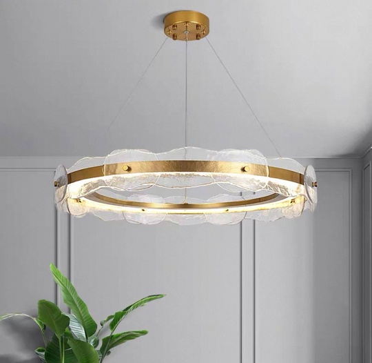 Светильник подвесной бронзовый Elviku, металл, трос 150 см, 70*13 см, LED
