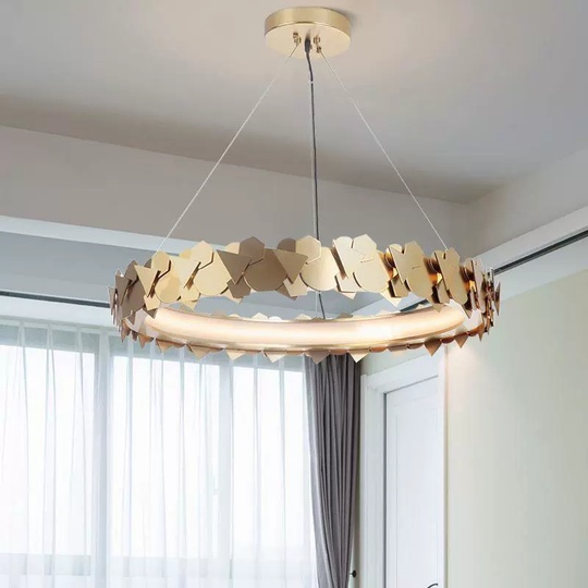 Светильник подвесной медный Elysperia, металл, трос 150 см, 60*11 см, LED