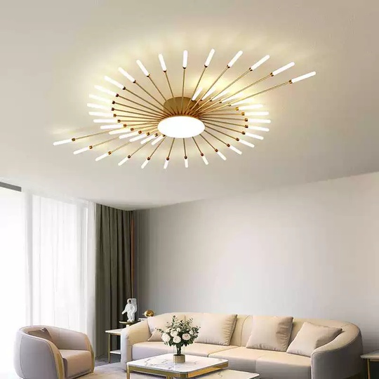 Люстра золотая Alventra, металл, 80*7 см, светодиодная, LED