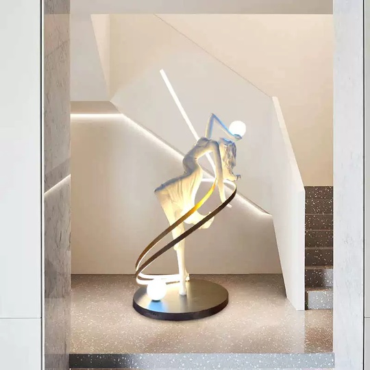Торшер белый Girls ballerina, 60*155 см, LED, Е27, смола, стекловолокно, 35 Вт
