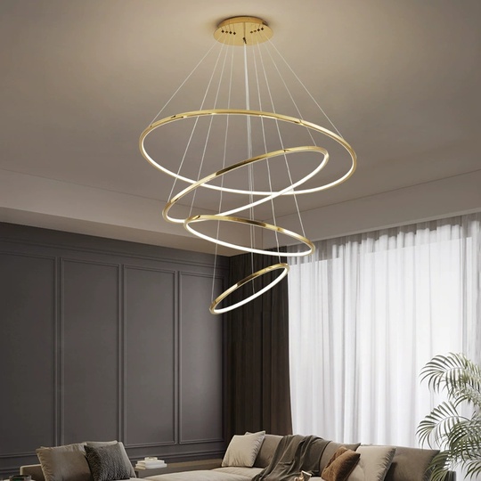 Люстра подвесная, медь, ПММА, OTTO 60*80*100*120 металл, LED.
