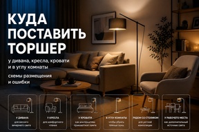 Куда поставить торшер: у дивана, кресла, кровати и в углу комнаты