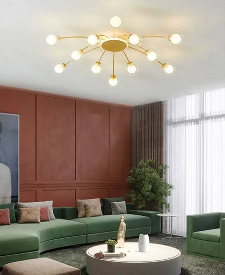 Люстра золотая Exalor, металл, стекло, 97*17 см, светодиодная, LED, G9