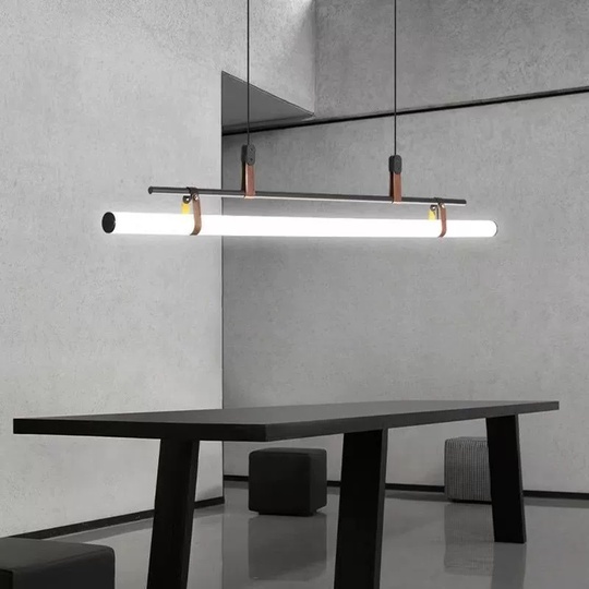 Люстра черная Elyvra, металл, 80*18 см, светодиодная, LED