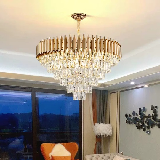 Люстра подвесная, золотой, стекло, ELEGANCE 55*38, металл, E14.