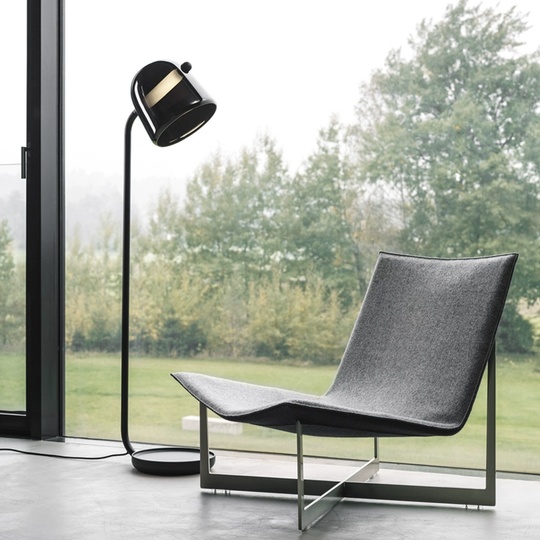 Торшер черный Glow, 33*33*160 см, LED, кнопка, металл, 15 Вт