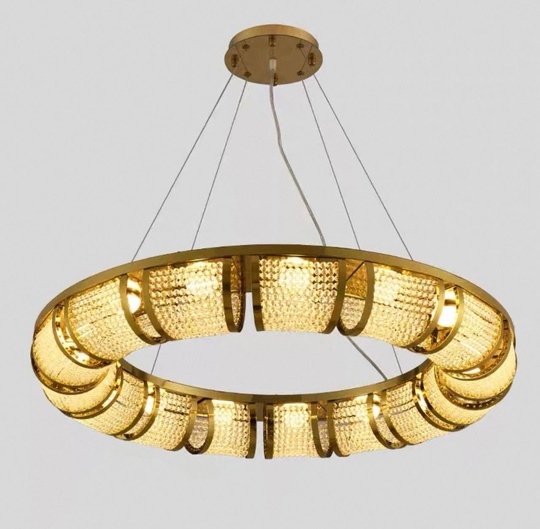 Люстра подвесная, медная, Elaxor, металл, 60*10 см, LED