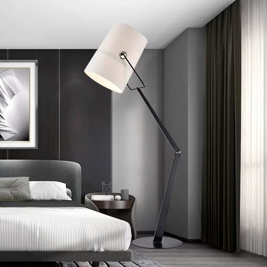Торшер черно-белый Avelure, 40*40*185 см, LED, Е27, металл, 30 Вт