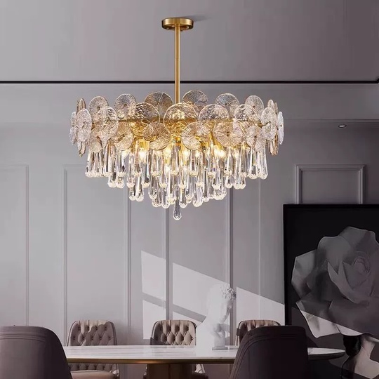 Люстра медная Alivora, медь, трос 50 см, 100*45 см, подвесная, Е14, 8 Вт