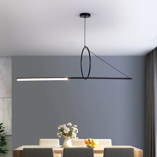 Люстра черная Glare, металл, 170*45 см, светодиодная, led