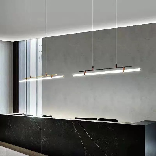 Люстра черная Elyvra, металл, 150*18 см, светодиодная, LED