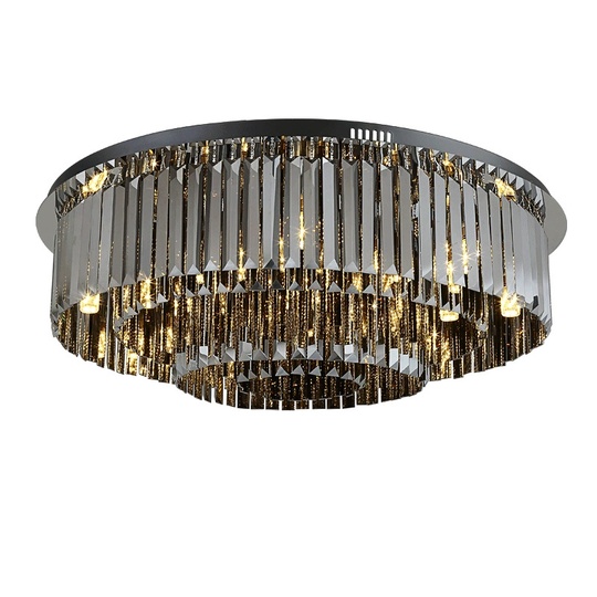 Потолочный светильник, хром, дымчатый, хрусталь, BITSY 100*26 металл, LED.