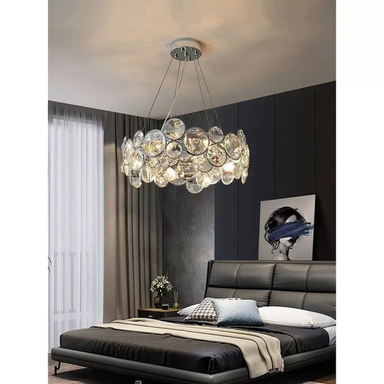 Люстра серебряная Evrynt, металл, 56*20 см, светодиодная, E14