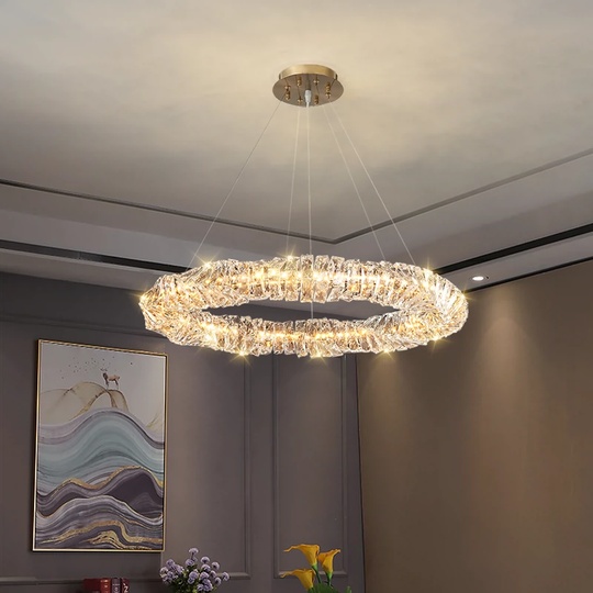 Люстра подвесная, хром, кристалл, WENDY 80*12, металл, LED.