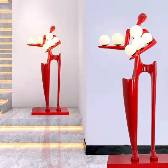 Торшер красный Beautiful Lady, 70*45*175 см, LED, Е27*6, смола стекловолокно, 24 Вт