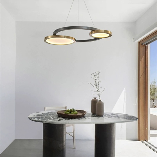 Люстра подвесная, черный, ПММА, BAHA 73*50, металл, LED
