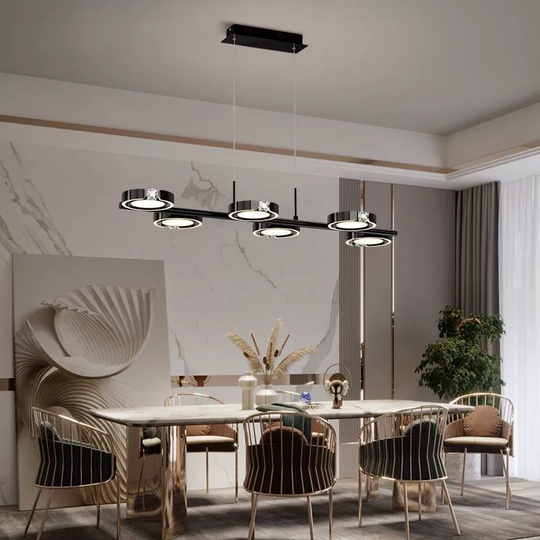 Люстра черная Ivalept, металл, 100*25 см, светодиодная, LED