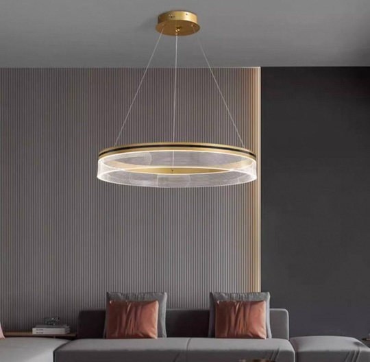 Люстра подвесная, золото, ПММА, MYLES GOLD 40*7, металл, LED