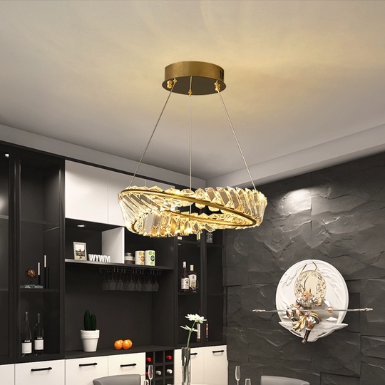 Люстра подвесная, золотой, кристалл, GLAMOROUS 40*10, металл, LED.