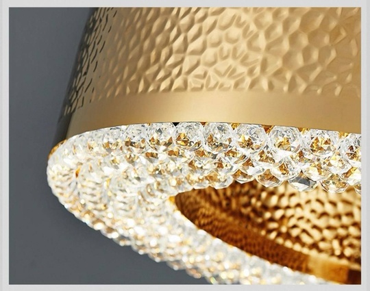 Светильник подвесной золотой Orriva, металл, трос 65 см, 100*45 см, Е14
