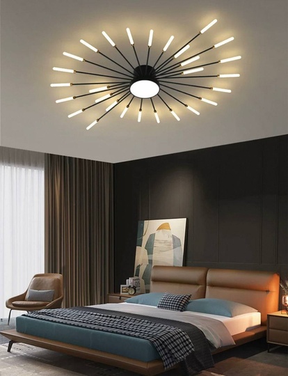Люстра черная Aviorda, металл, 128*9 см, светодиодная, LED