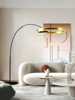 Торшер, латунь, черный, Anterra 220*200, LED, металл, ПММА