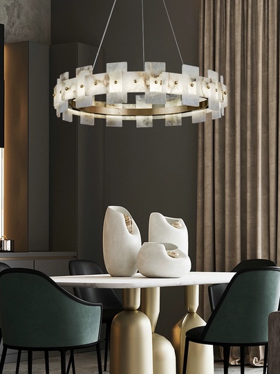 Светильник подвесной медный Elarex, медь, трос 120 см, 60*15 см, LED