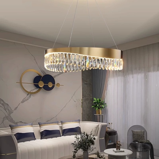 Люстра подвесная, медь, кристалл, GUNHAN 100*25, металл, LED.
