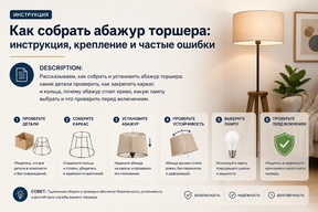 Как собрать абажур торшера: инструкция, крепление и частые ошибки