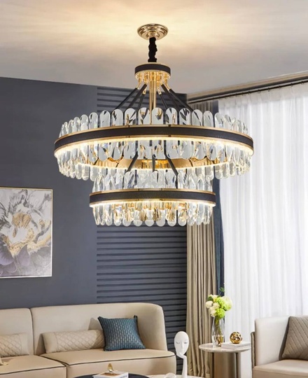 Люстра подвесная BIHTER 100*45 золото, кристалл, металл, LED.