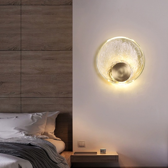 Настенный светильник, Бра, LAN 20*25 золотой, медь, стекло, LED.