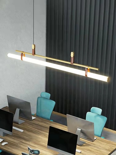 Люстра золотая Elmora, металл, 115*18 см, светодиодная, LED