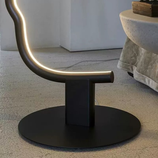 Торшер черный Face 50*155 см, LED, металл, 24 Вт