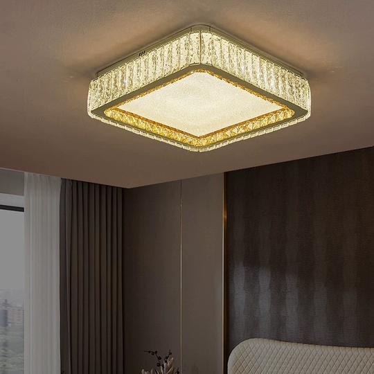 Потолочный светильник, хром, кристалл, ISABELLE 50*50 металл, LED.