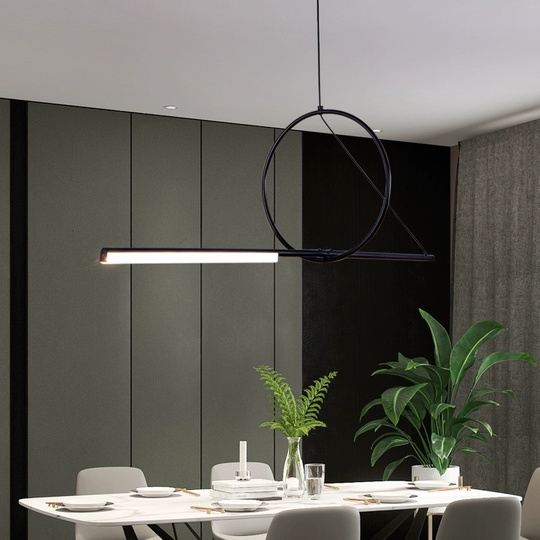 Люстра черная Glare, металл, 170*45 см, светодиодная, led