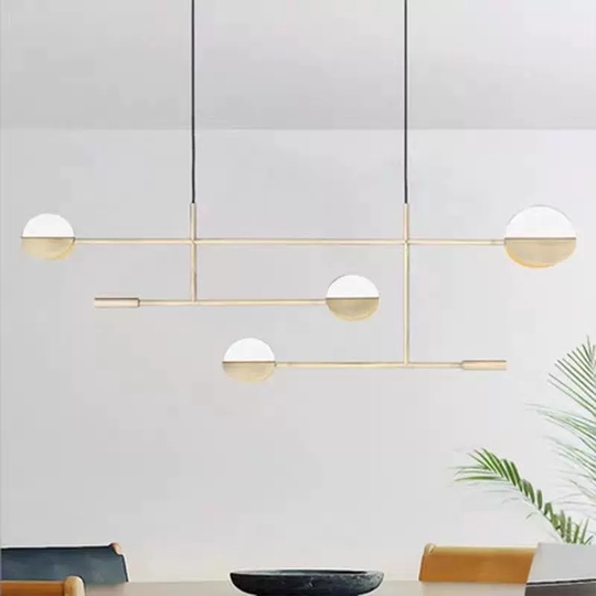 Люстра золотая Vellum, металл, 125*40 см, светодиодная, LED