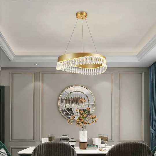 Люстра подвесная, медь, кристалл, GUNHAN 100*25, металл, LED.