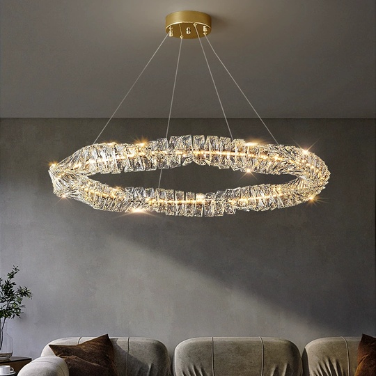 Люстра подвесная, хром, кристалл, WENDY 50*12, металл, LED.