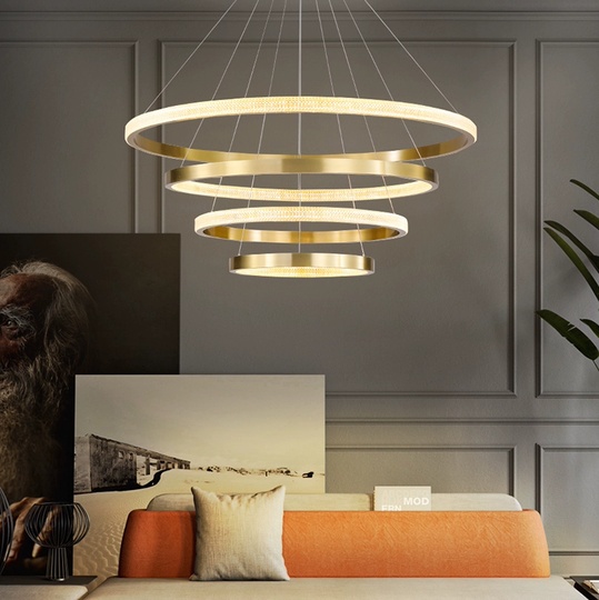 Люстра подвесная, медь, ПММА, ART 40*60*80*100 металл, LED.