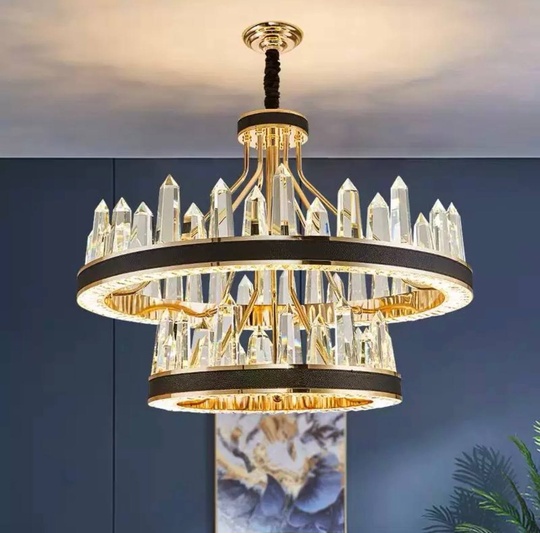 Люстра подвесная ALBENI 60*38 золото, кристалл, металл, LED.