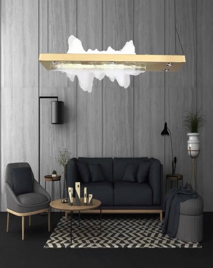 Люстра золотая Virella, металл, 120*42 см, светодиодная, LED