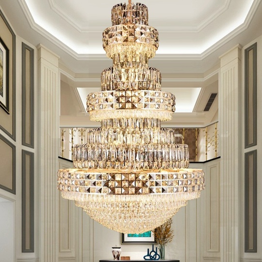 Люстра подвесная, золото, кристалл, PADDY 160*260 металл, E14.