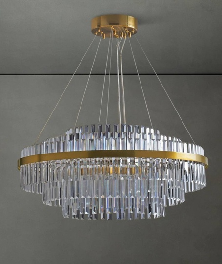 Люстра подвесная, бронза, хрусталь, VINTAGE 80*36, металл, LED.