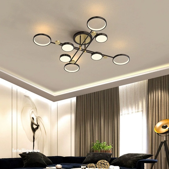 Люстра черная Elystrum, металл, 126*26 см, светодиодная, LED