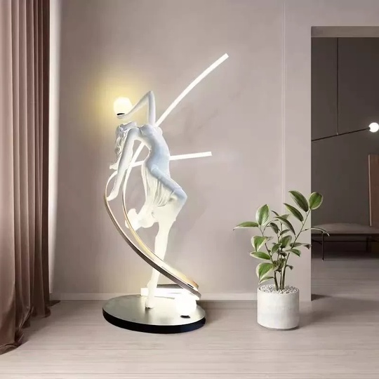 Торшер белый Girls ballerina, 60*155 см, LED, Е27, смола, стекловолокно, 35 Вт