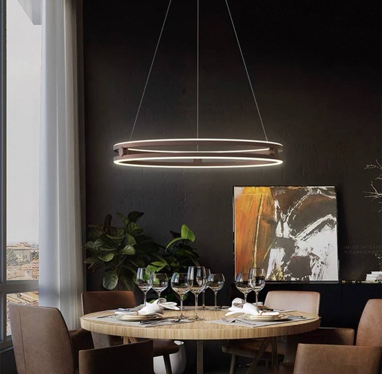 Светильник подвесной бронзовый Elythrix, металл, трос 120 см, 60*7.5 см, LED