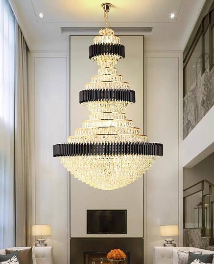 Люстра подвесная, золото, хрусталь, BUSTER  180*250 металл, E14.