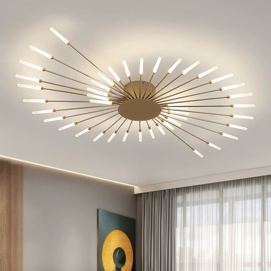 Люстра золотая Eltora, металл, 80*7 см, светодиодная, LED